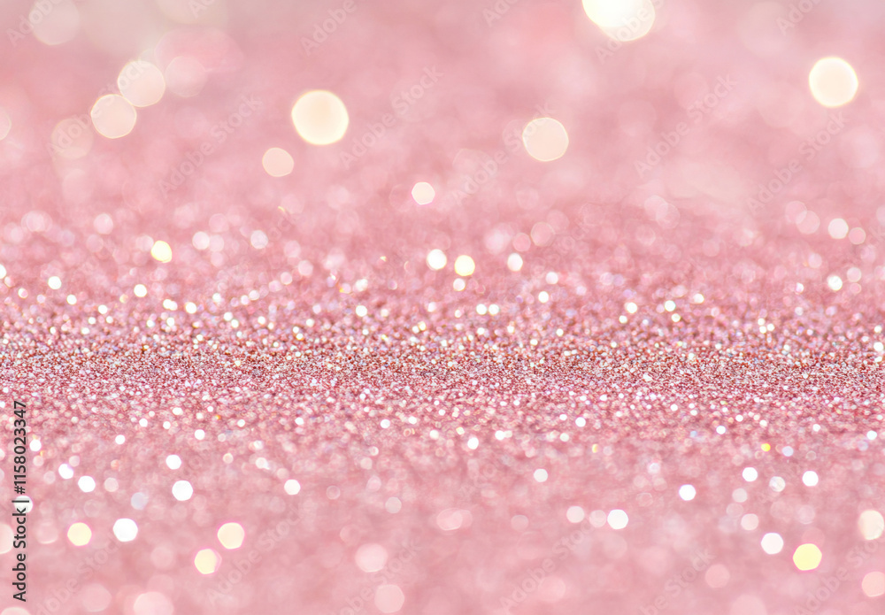 A soft pastel pink surface enhanced with shimmering glitter, ideal for creating a romantic or festive atmosphere. A soft pastel pink surface enhanced with shimmering glitter, ideal for creating a romantic or festive atmosphere.