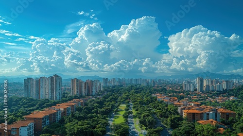 nevoa de poluicao sobre a cidade de sao paulo brasil