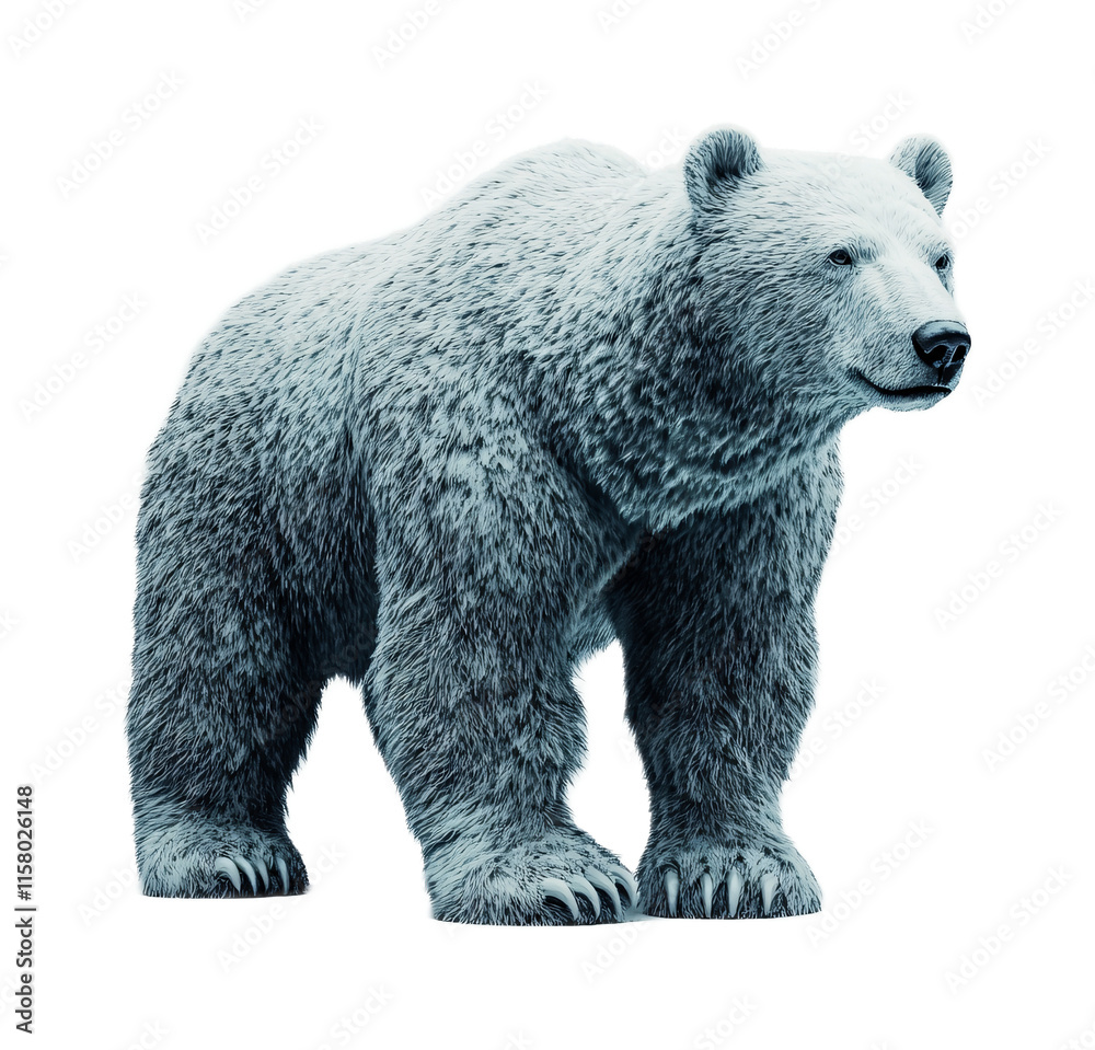 Fototapeta premium Majestic Polar Bear in Arctic Style Isolated on White Background