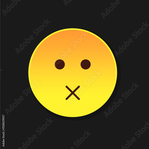 nothing to say colored emoji sticker icon for mobile concept and web apps