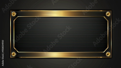 Wallpaper Mural Elegant black and gold metallic rectangular frame with rivets. Torontodigital.ca