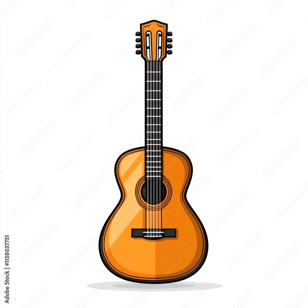 Naklejka premium Classic acoustic guitar illustration.