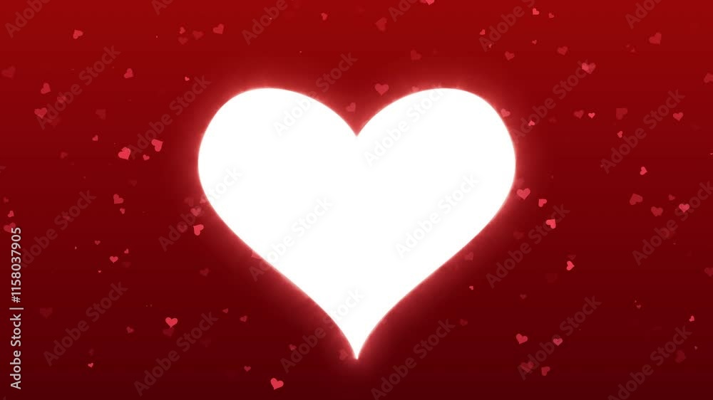 Glowing Romantic Red Hearts On Red Background With Bokeh Effects For Valentines Day Glowing Romantic Red Hearts On Red Background With Bokeh Effects For Valentines Day