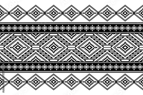 Geometric ethnic oriental seamless pattern traditional Design for background,carpet,wallpaper.clothing,wrapping,Batik fabric,Vector illustration.embroidery style - Sadu, sadou, sadow or sado