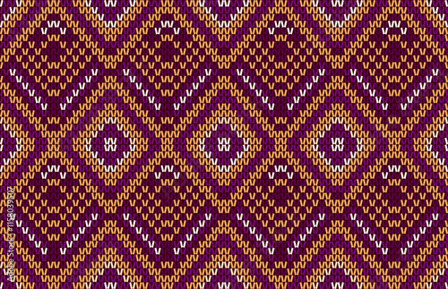 Geometric ethnic oriental seamless pattern traditional Design for background,carpet,wallpaper.clothing,wrapping,Batik fabric,Vector illustration.embroidery style - Sadu, sadou, sadow or sado