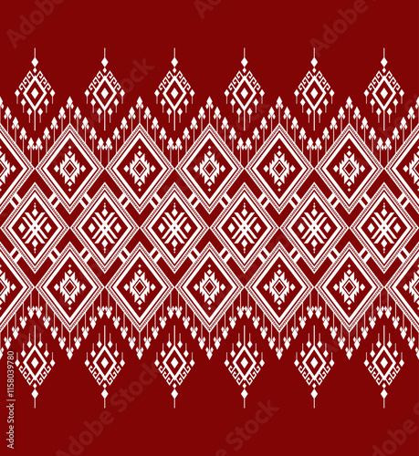 Geometric ethnic oriental seamless pattern traditional Design for background,carpet,wallpaper.clothing,wrapping,Batik fabric,Vector illustration.embroidery style - Sadu, sadou, sadow or sado