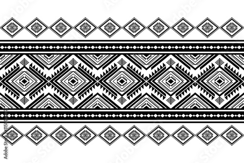 Geometric ethnic oriental seamless pattern traditional Design for background,carpet,wallpaper.clothing,wrapping,Batik fabric,Vector illustration.embroidery style - Sadu, sadou, sadow or sado