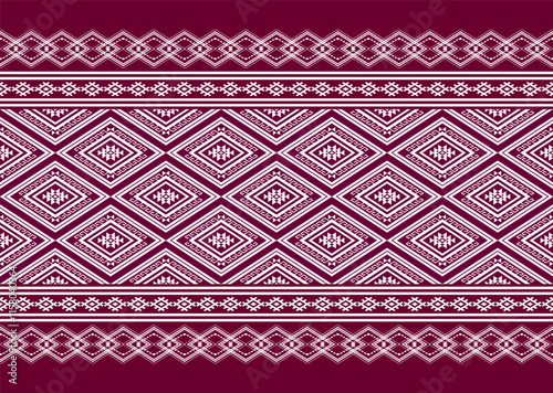 Geometric ethnic oriental seamless pattern traditional Design for background,carpet,wallpaper.clothing,wrapping,Batik fabric,Vector illustration.embroidery style - Sadu, sadou, sadow or sado