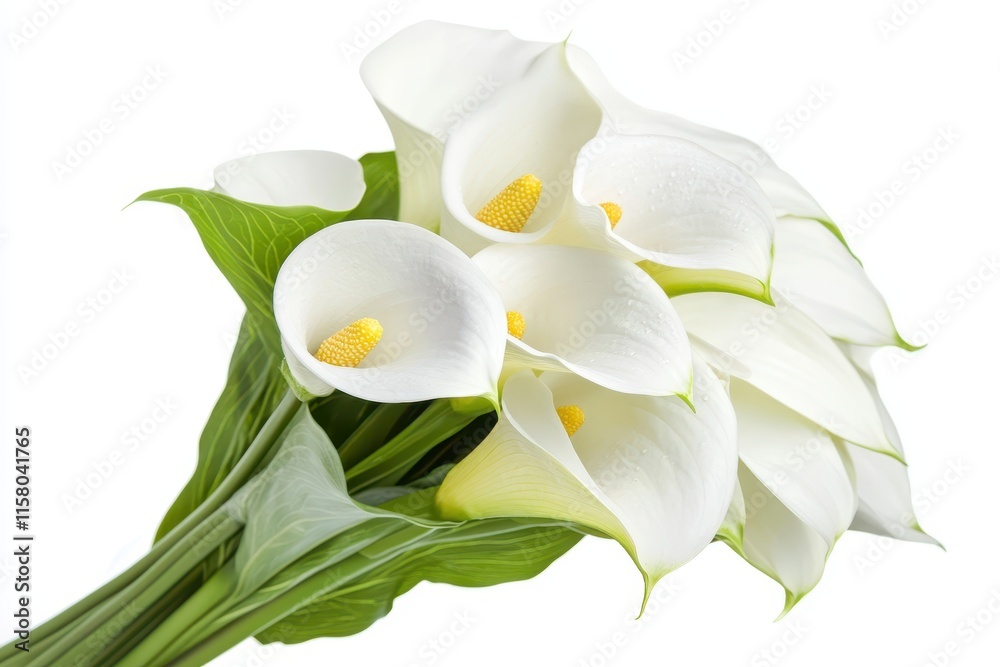 Fototapeta premium Close up of a calla flower against a white backdrop