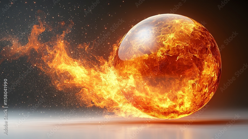 Fiery Orb Rolling Across a Smooth Surface Fiery Orb Rolling Across a Smooth Surface