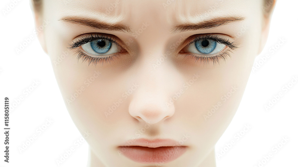 Sadness Isolated on White Background - Melancholic Emotion Sadness Isolated on White Background - Melancholic Emotion