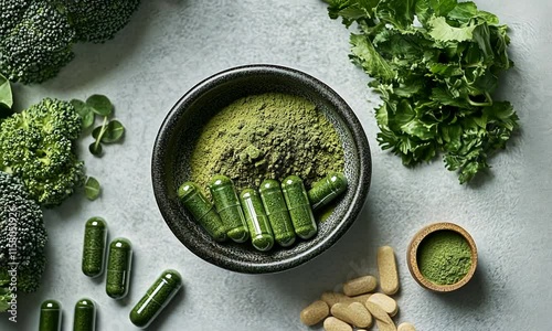 Green supplements and ingredients for health and wellness.