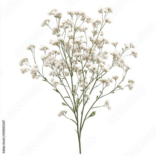 Gorgeous baby’s breath illustration isolated on a clean white backdrop.