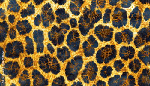 Leopard fur texture background with natural spotted pattern
