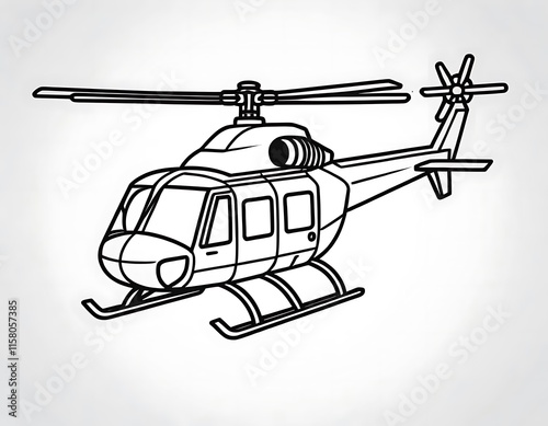 Line drawing of a single helicopter aircraft