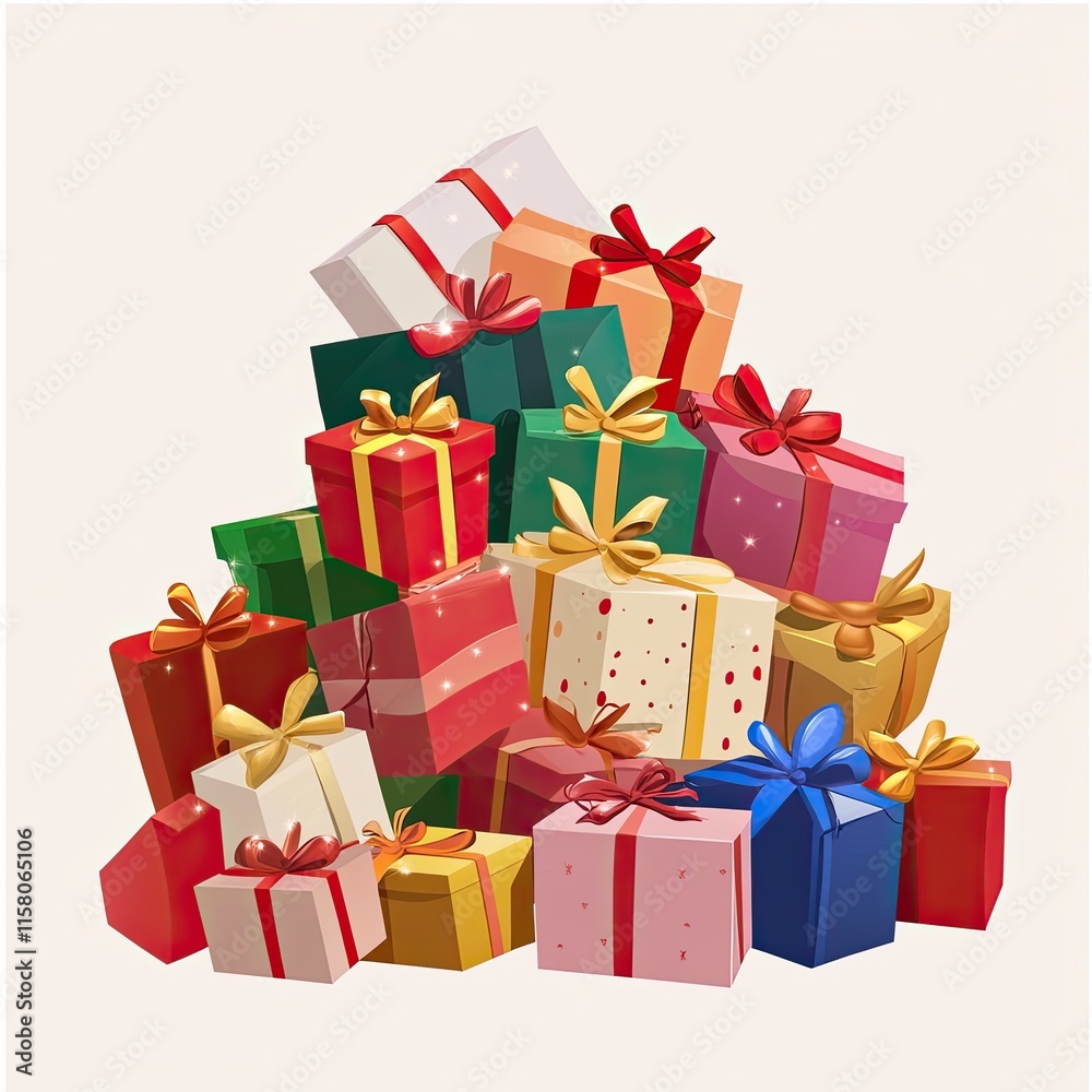 Fototapeta premium Pile of colorful gifts