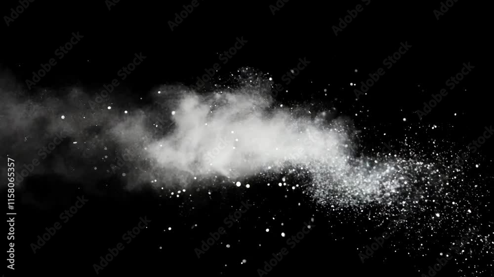 Glittering Flow: Slow-Motion Dust Particles on Black Glittering Flow: Slow-Motion Dust Particles on Black