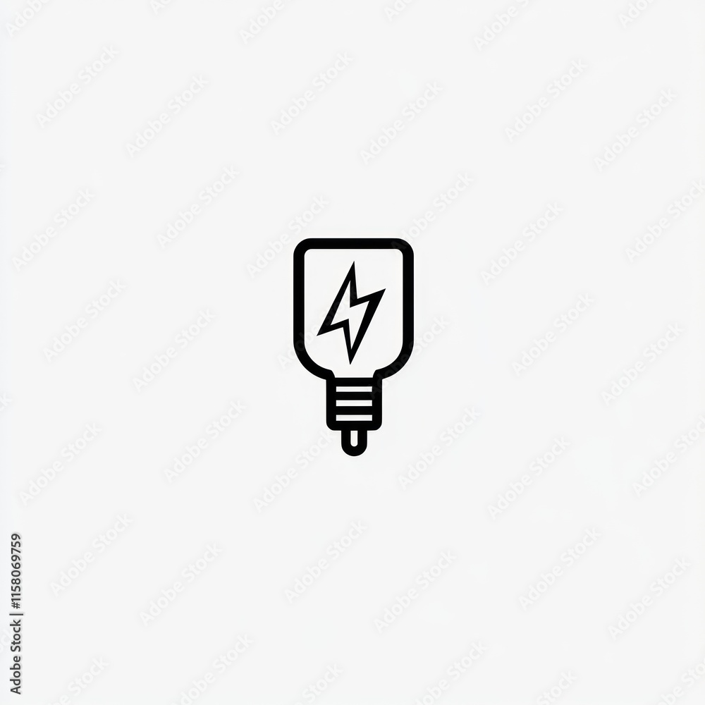 Simple line art icon of an electric bulb. Simple line art icon of an electric bulb.
