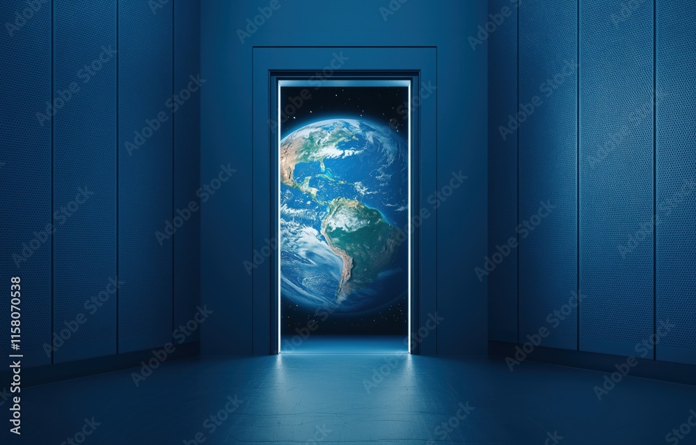 Fototapeta premium Doorway to Earth from a Spaceship