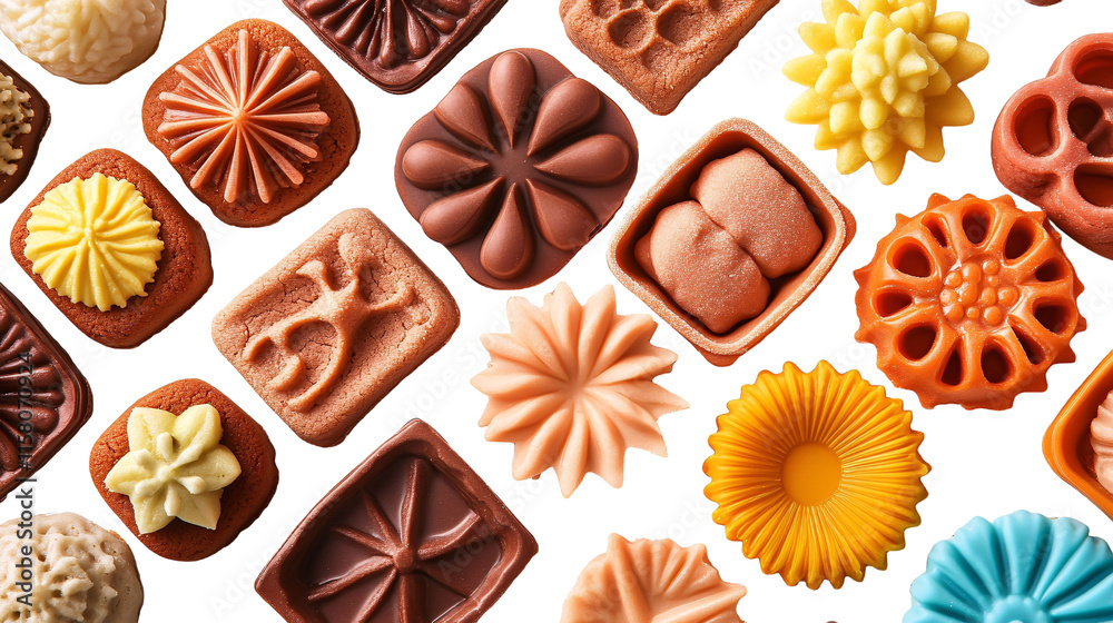 Fototapeta premium Silicone Cookie Molds for Perfectly Shaped Cookies - Isolated on White Background