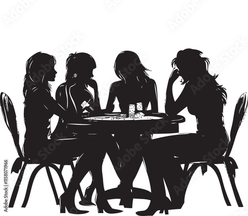 group of women playing black jack card