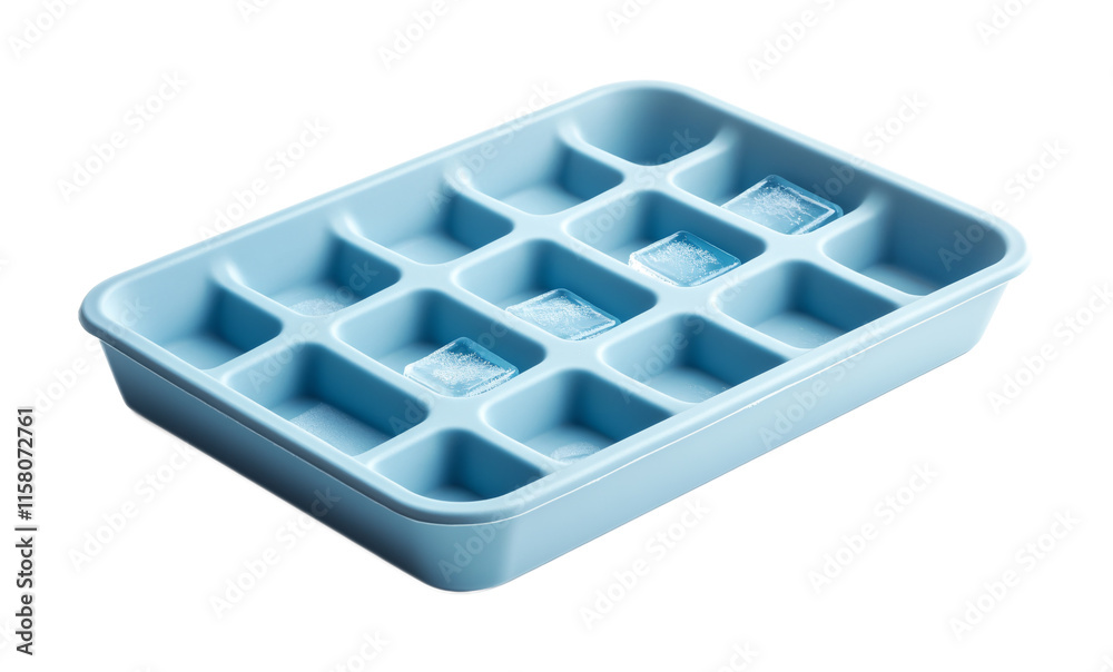 Silicone Ice Cube Tray for Easy Release - Isolated on White Background Silicone Ice Cube Tray for Easy Release - Isolated on White Background