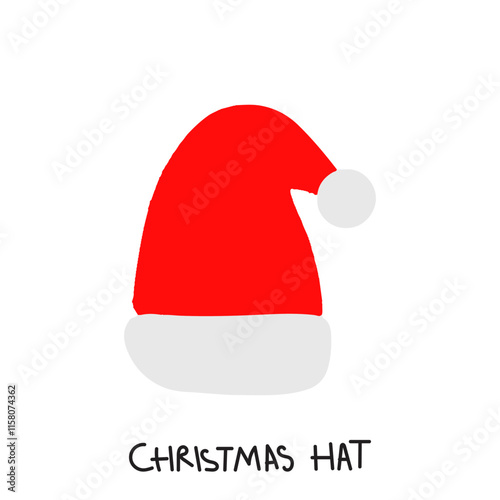 red color christmas hat element stock. christmas decoration