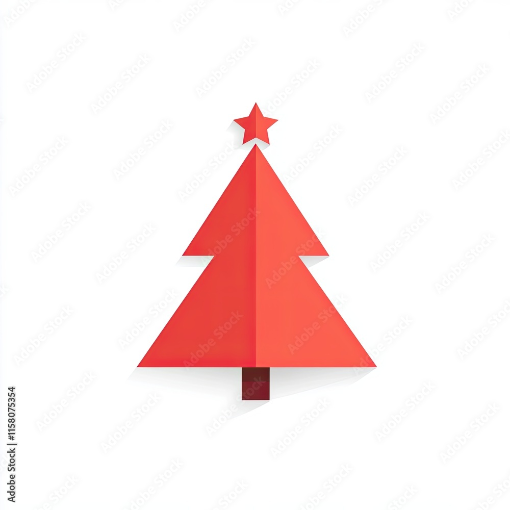 Red Christmas Tree Icon Red Christmas Tree Icon