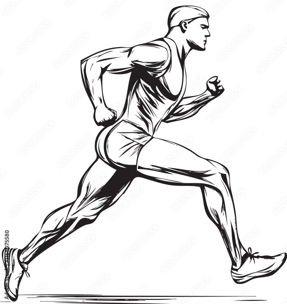 Fototapeta premium silhouette of a man running