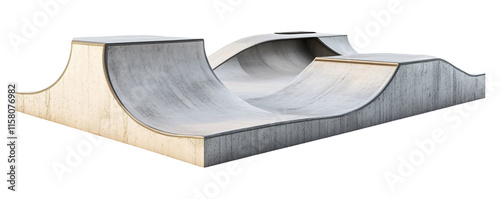 Skatepark Isolated on White Background - Urban Sports Venue