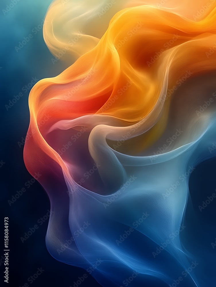 Abstract swirling colorful smoke.