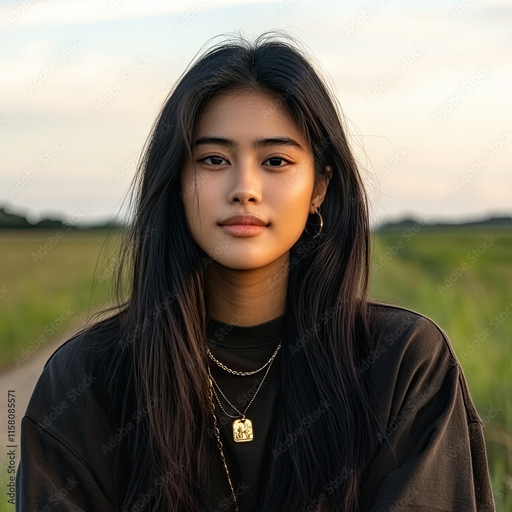Fototapeta premium Portrait of a young Asian woman