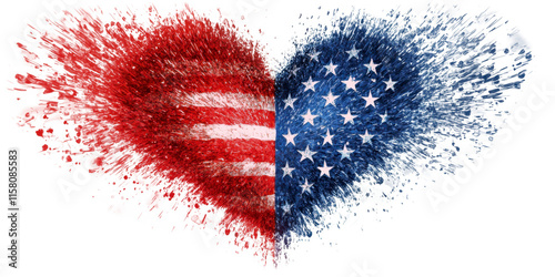 PNG Heart-shaped american flag design, isolated on transparent background photo