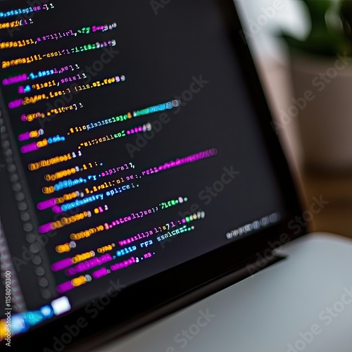 Colorful Code on Laptop Screen