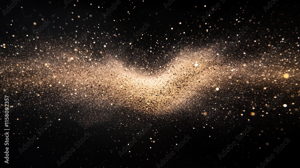 Obraz premium Abstract golden dust cloud in space.