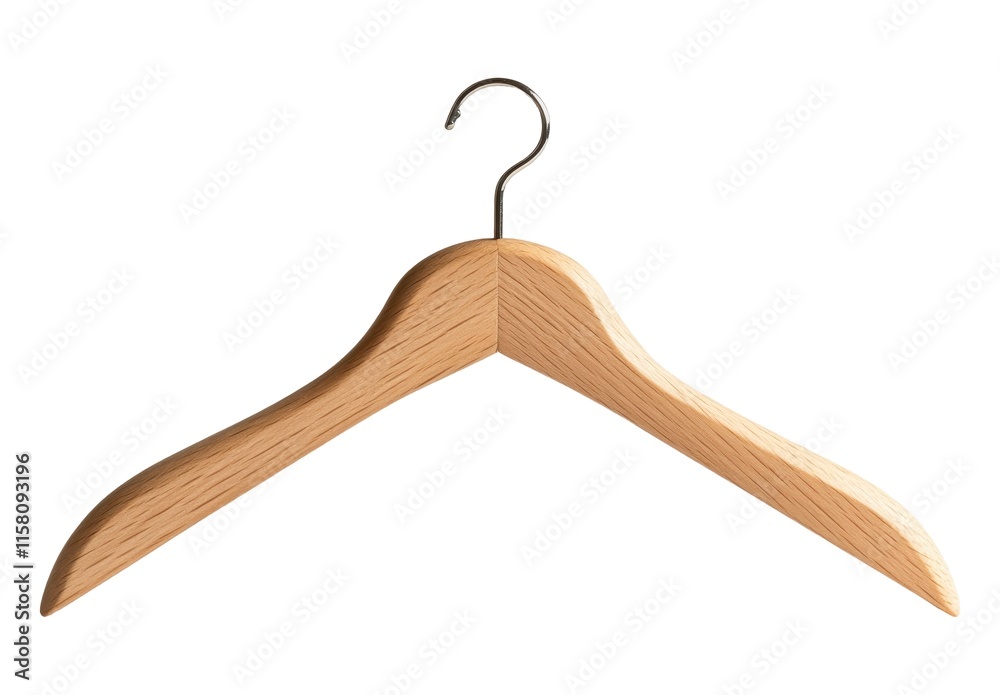 Wooden Clothes Hanger, Isolated on White Background Cutout Wooden Clothes Hanger, Isolated on White Background Cutout