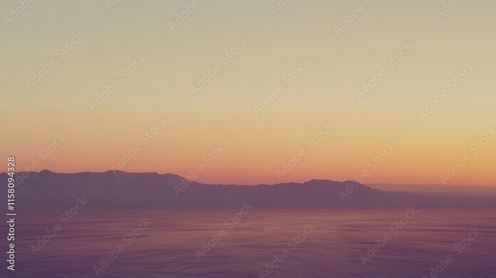 Obraz premium Serene Sunset Over Misty Mountains: A Breathtaking Panorama