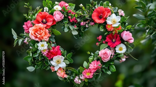 Pink roses bloom in a vibrant summer garden, a breathtaking display of nature's beauty photo