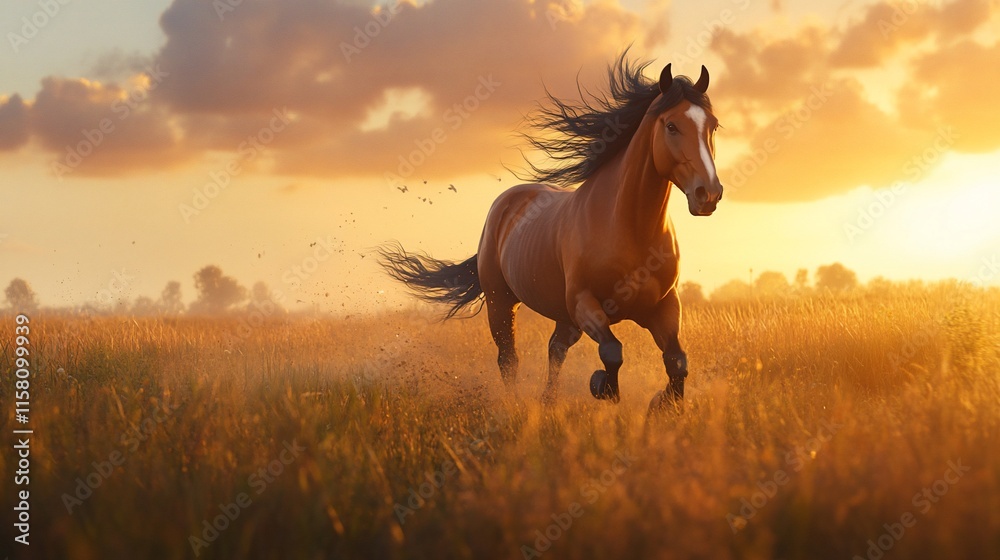 horse at sunset horse at sunset