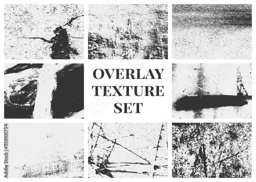 Overlay texture collection with grunge details, distressed grain, and scratches. A perfect set for artists seeking an authentic vintage look.