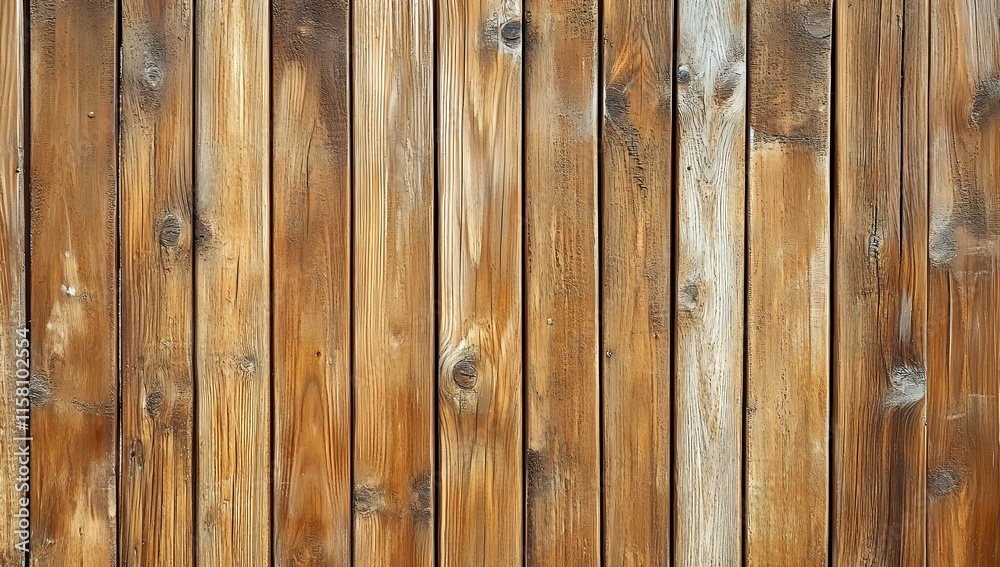 Naklejka premium Vertical Wooden Planks, Rustic Brown Texture Background, Weathered Wood Surface, Natural Grain Pattern, Detailed Wood Design, Old Timber, Aged