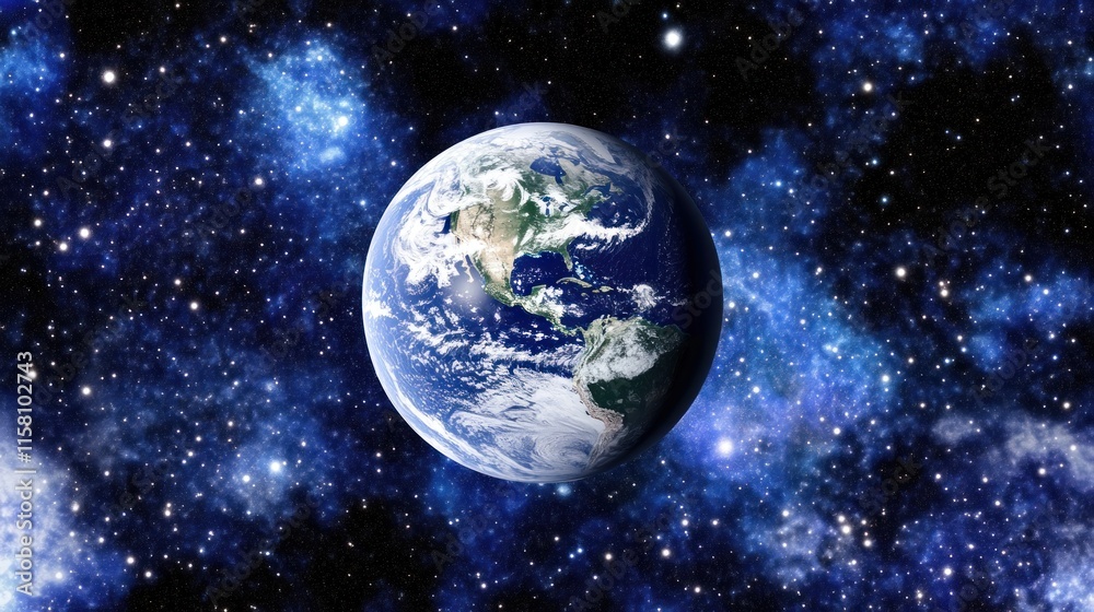Fototapeta premium Earth in the Cosmos: A Celestial View of Our Planet