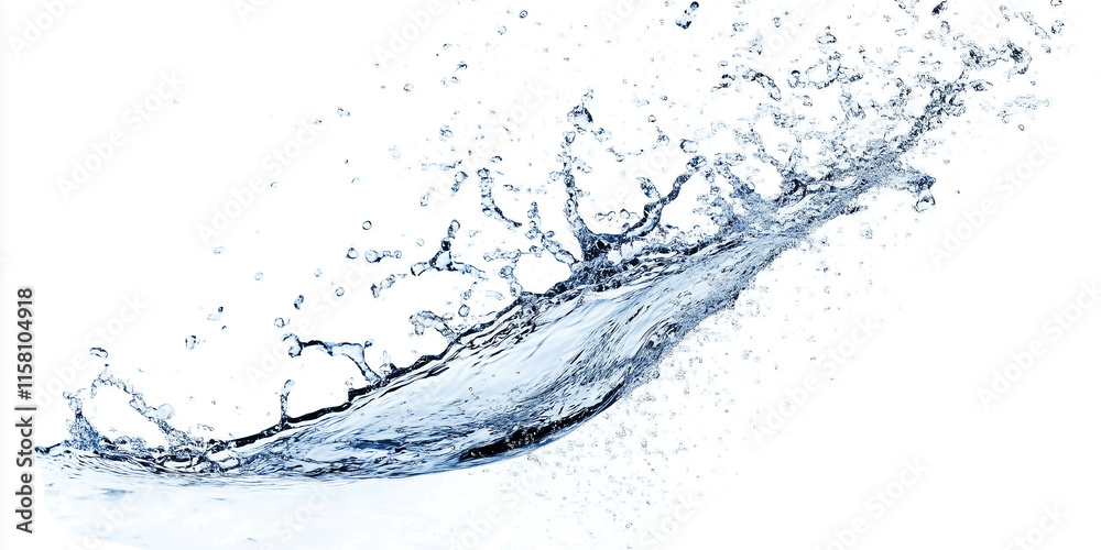 Crystal-clear water splashing on a pristine white background, showcasing high-resolution textures and intricate details, perfect for modern background designs. Crystal-clear water splashing on a pristine white background, showcasing high-resolution textures and intricate details, perfect for modern background designs.