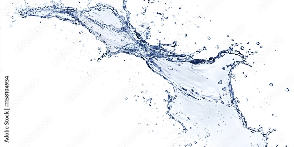 Crystal-clear water splashing on a pristine white background, showcasing high-resolution textures and intricate details, perfect for modern background designs. Crystal-clear water splashing on a pristine white background, showcasing high-resolution textures and intricate details, perfect for modern background designs.