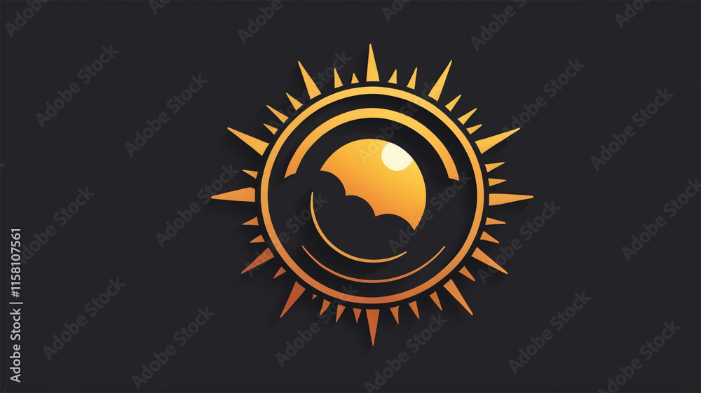 Fototapeta premium Summer Sun wave ray logo sun icon symble idea