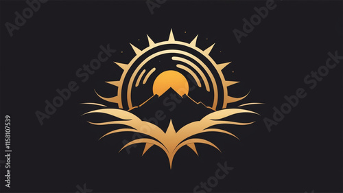 Summer Sun wave ray logo sun icon symble idea