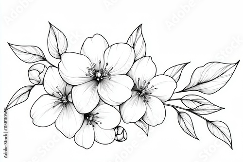 Wallpaper Mural A drawing of a flower with a white background Torontodigital.ca