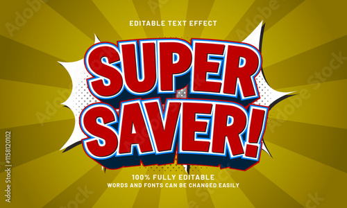super saver editable text effects with a sale and promo theme