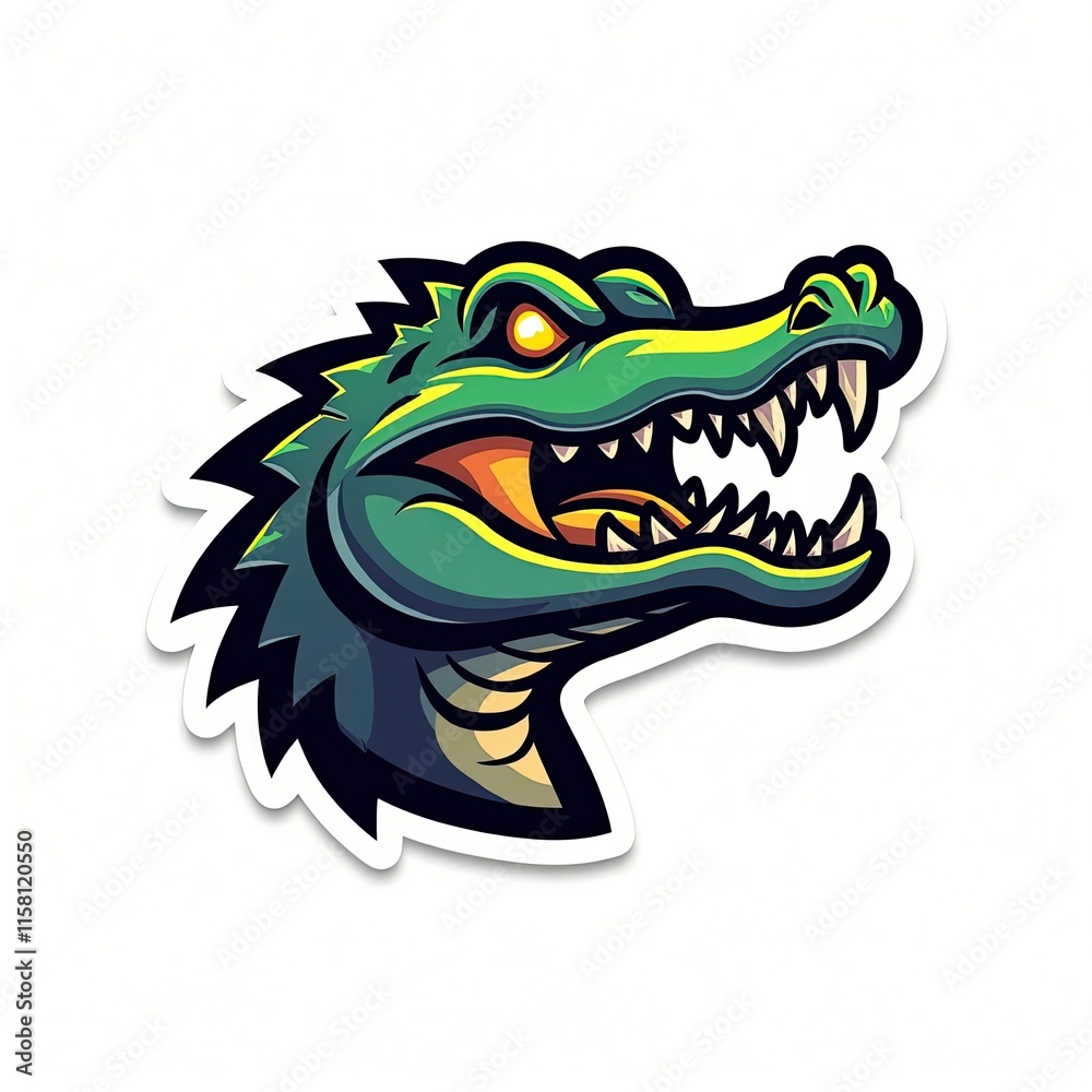 Obraz premium Stylized vector illustration of a crocodiles head isolated in white background
