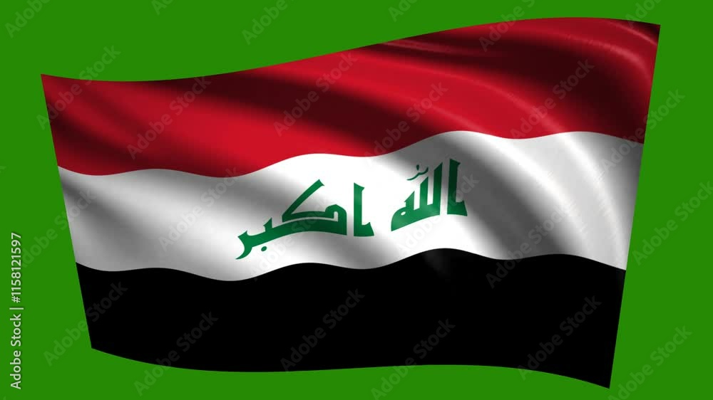 iraq waving flag animation green screen background iraq waving flag animation green screen background